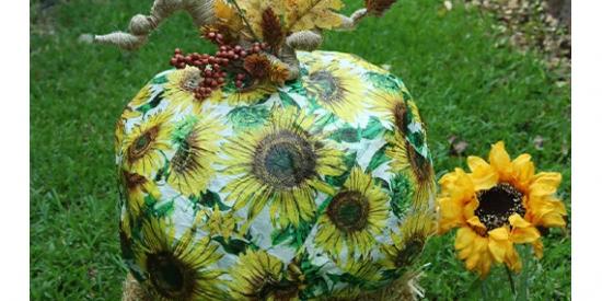 Decoupage Pumpkin with CelluClay & Rigid Wrap